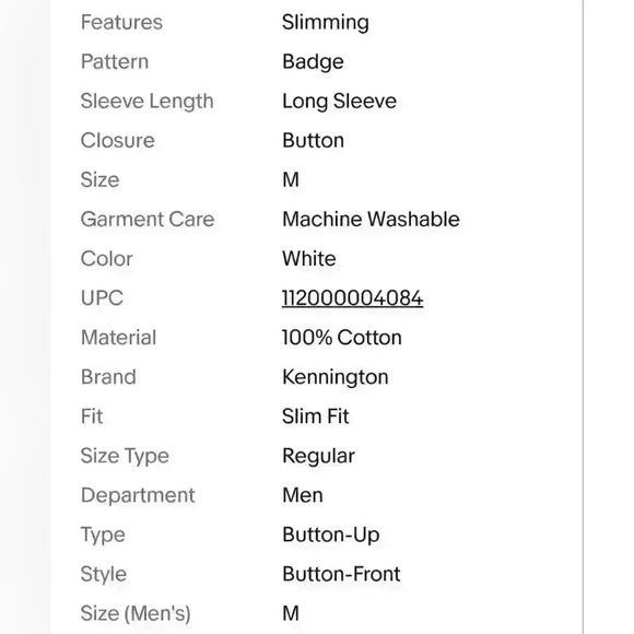 NEW NWT Kennington Men's Long Sleeve Slim Fit Shirt Badge/Steel Sz M MSRP = $70 - Picture 7 of 7